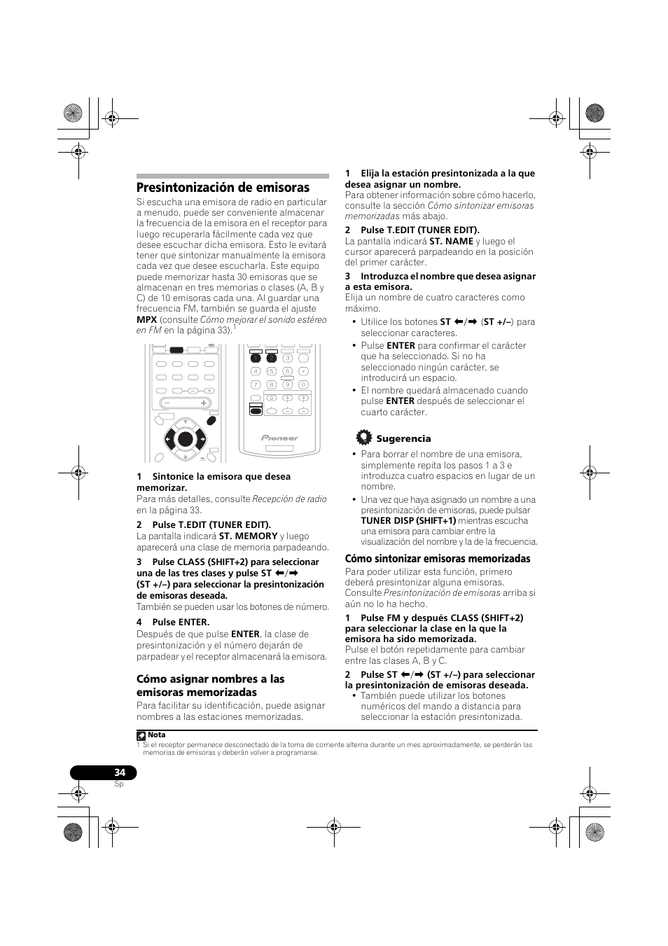 Presintonización de emisoras | Pioneer VSX-418 K User Manual | Page 74 / 82
