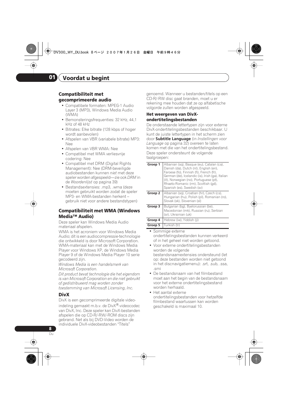Voordat u begint 01 | Pioneer DV-300-S User Manual | Page 48 / 82