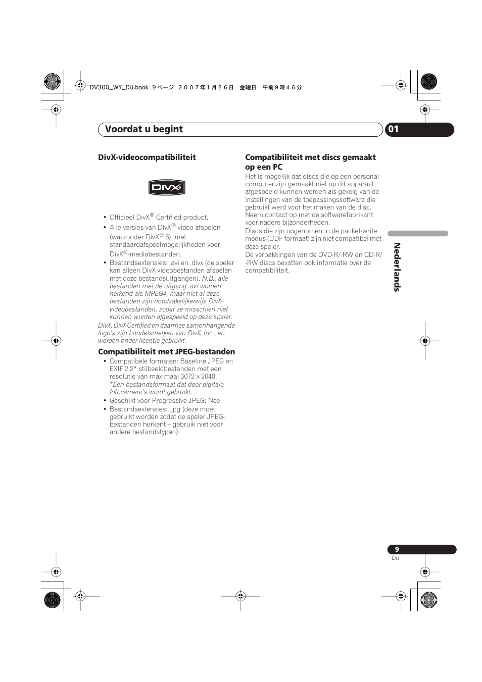 Voordat u begint 01 | Pioneer DV-300-S User Manual | Page 49 / 82