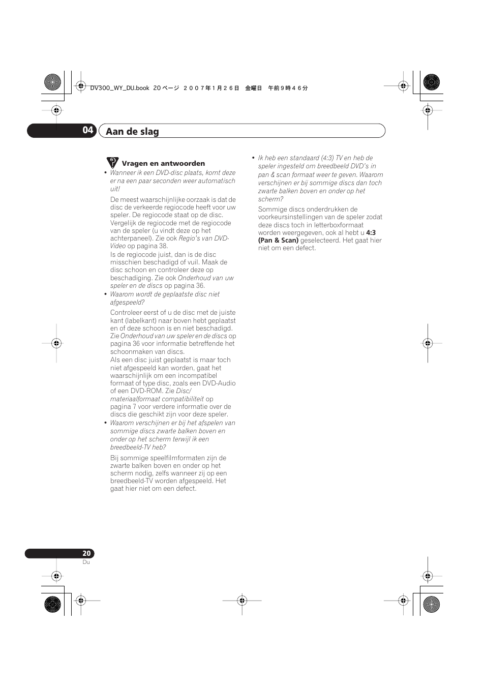 Aan de slag 04 | Pioneer DV-300-S User Manual | Page 60 / 82