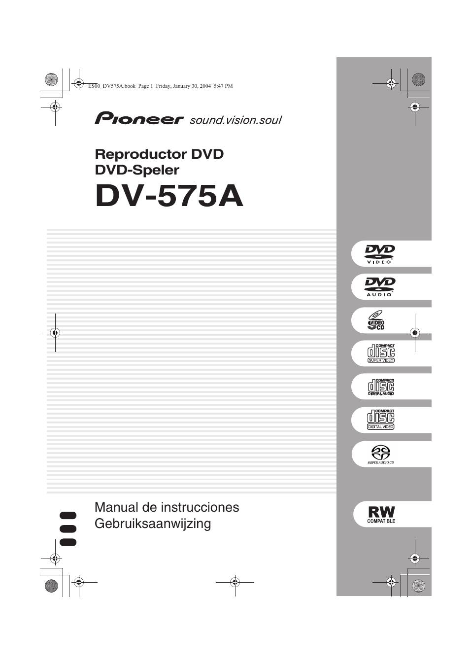 Pioneer DV-575A-S User Manual | 108 pages