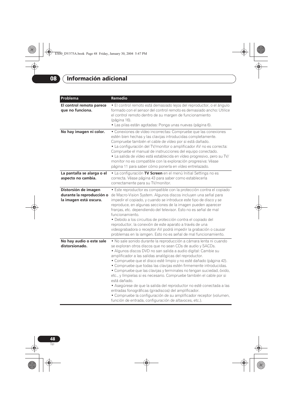 Información adicional 08 | Pioneer DV-575A-S User Manual | Page 48 / 108