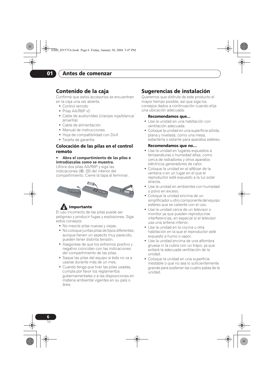 Pioneer DV-575A-S User Manual | Page 6 / 108