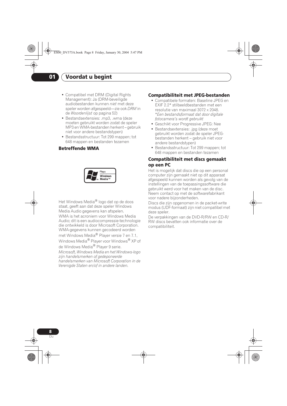 Voordat u begint 01 | Pioneer DV-575A-S User Manual | Page 60 / 108