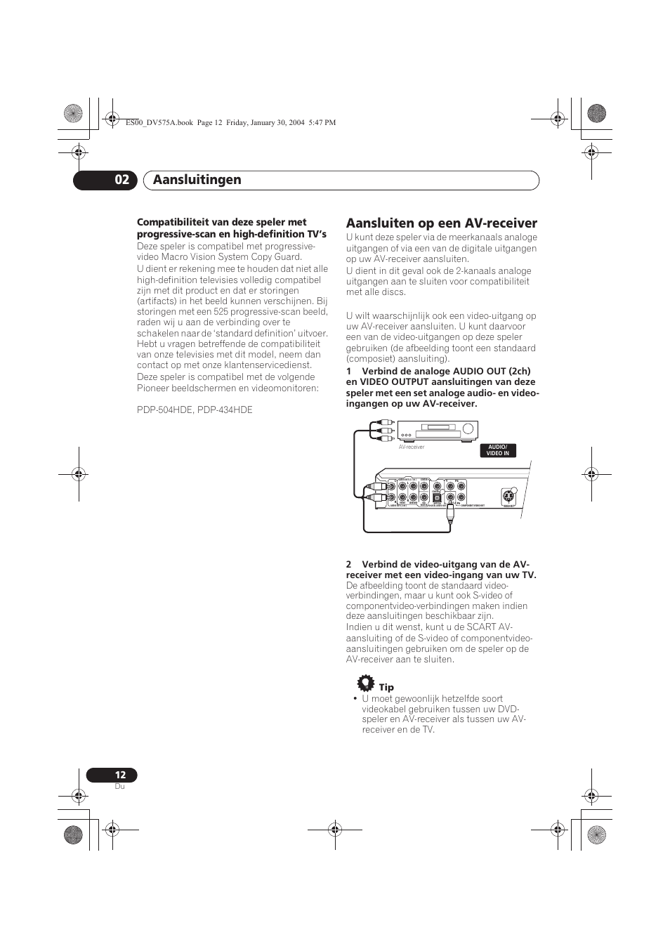 Aansluiten op een av-receiver, Aansluitingen 02 | Pioneer DV-575A-S User Manual | Page 64 / 108