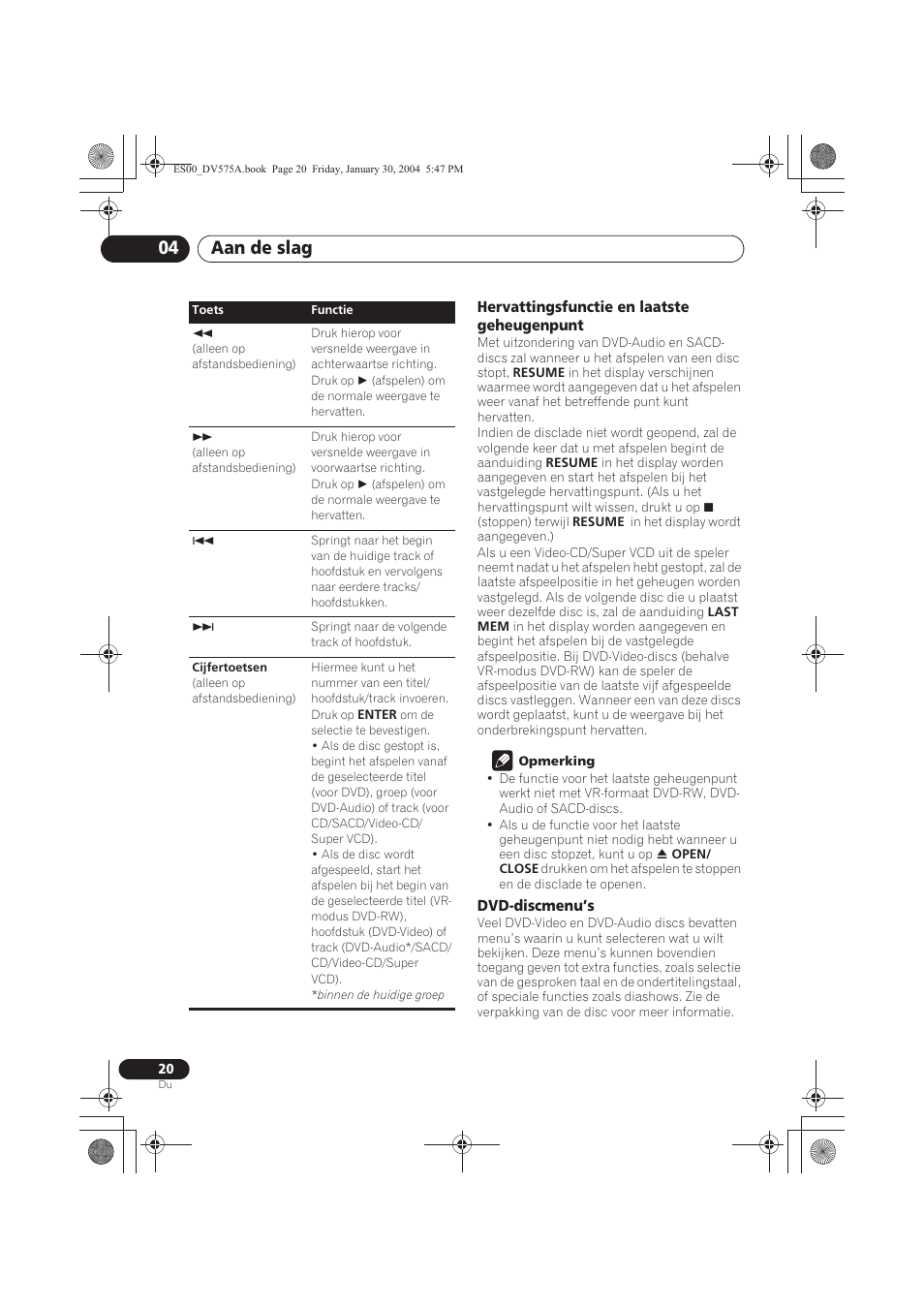 Aan de slag 04 | Pioneer DV-575A-S User Manual | Page 72 / 108
