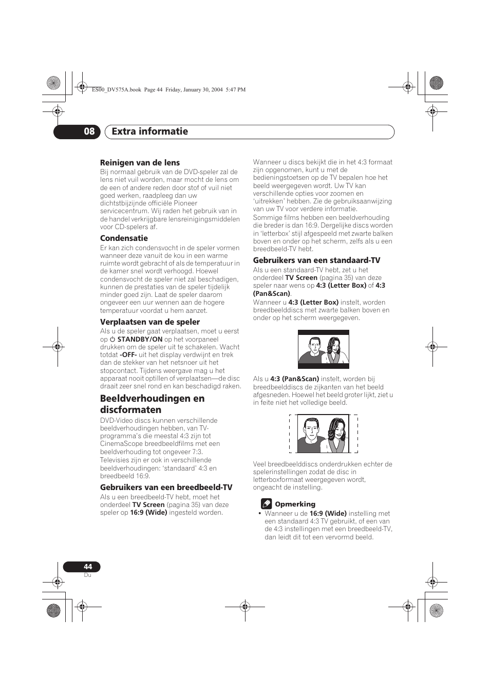 Beeldverhoudingen en discformaten, Extra informatie 08 | Pioneer DV-575A-S User Manual | Page 96 / 108