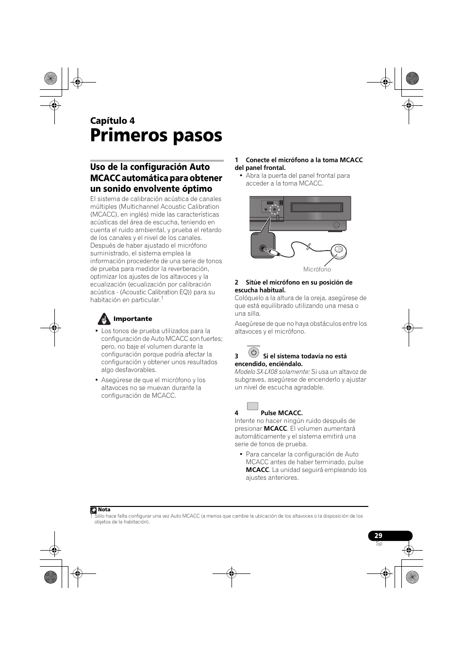 Primeros pasos, Capítulo 4 | Pioneer LX03BD User Manual | Page 29 / 132