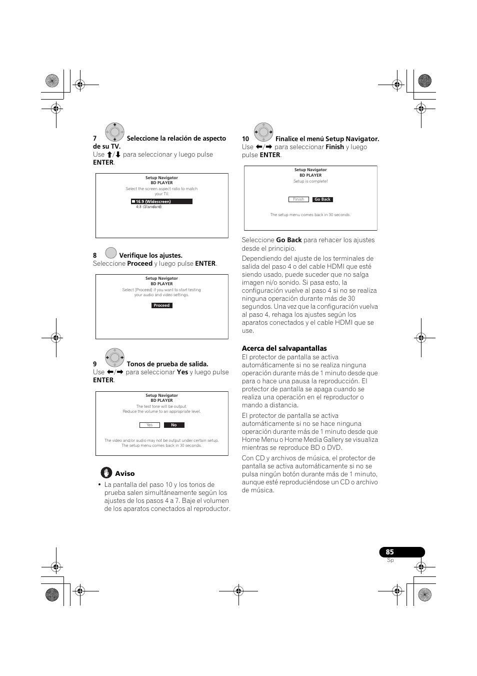 Acerca del salvapantallas | Pioneer LX03BD User Manual | Page 85 / 132