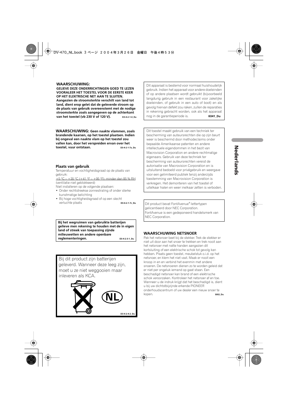 Nederlands | Pioneer DV-470-K User Manual | Page 45 / 86
