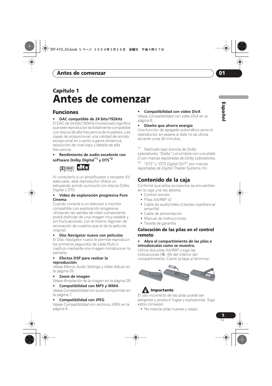 Pioneer DV-470-K User Manual | Page 5 / 86