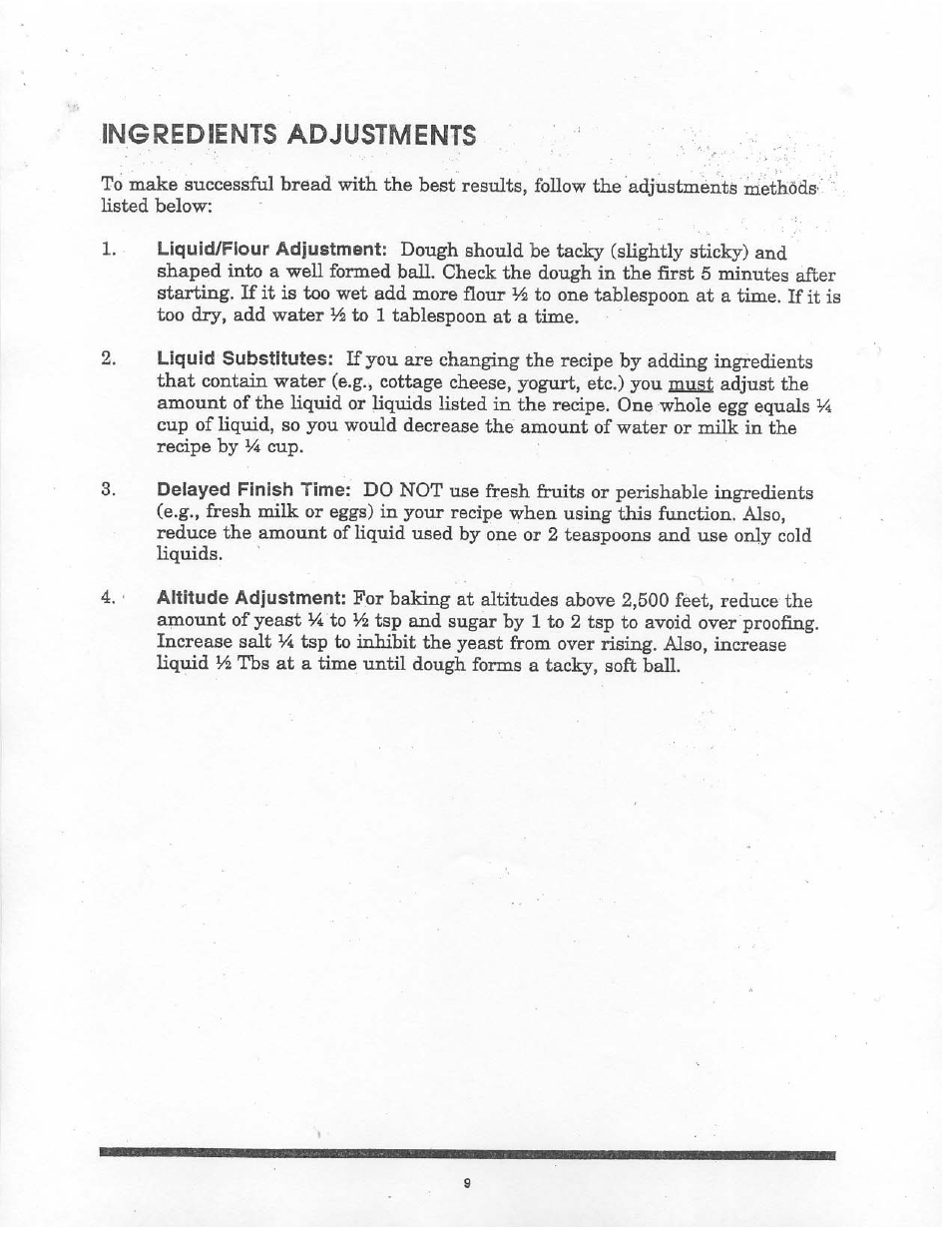 Ingredients adjustments, Ingredients & measurements | Aroma BREADCHEF ABM-220 User Manual | Page 11 / 25