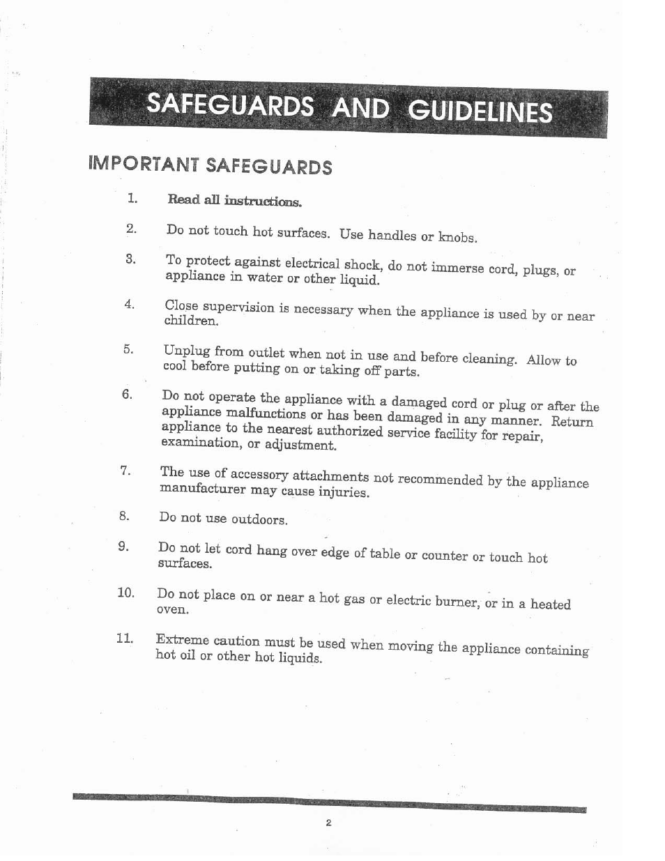 Important safeguards, Read all ixistructians | Aroma BREADCHEF ABM-220 User Manual | Page 4 / 25