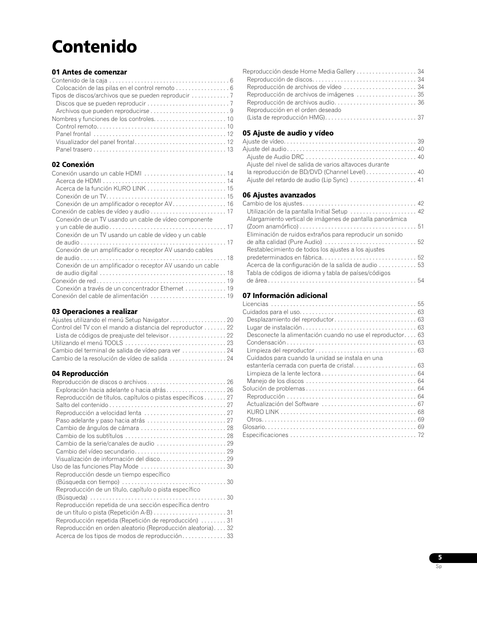 Pioneer BDP-LX91 User Manual | Page 5 / 73