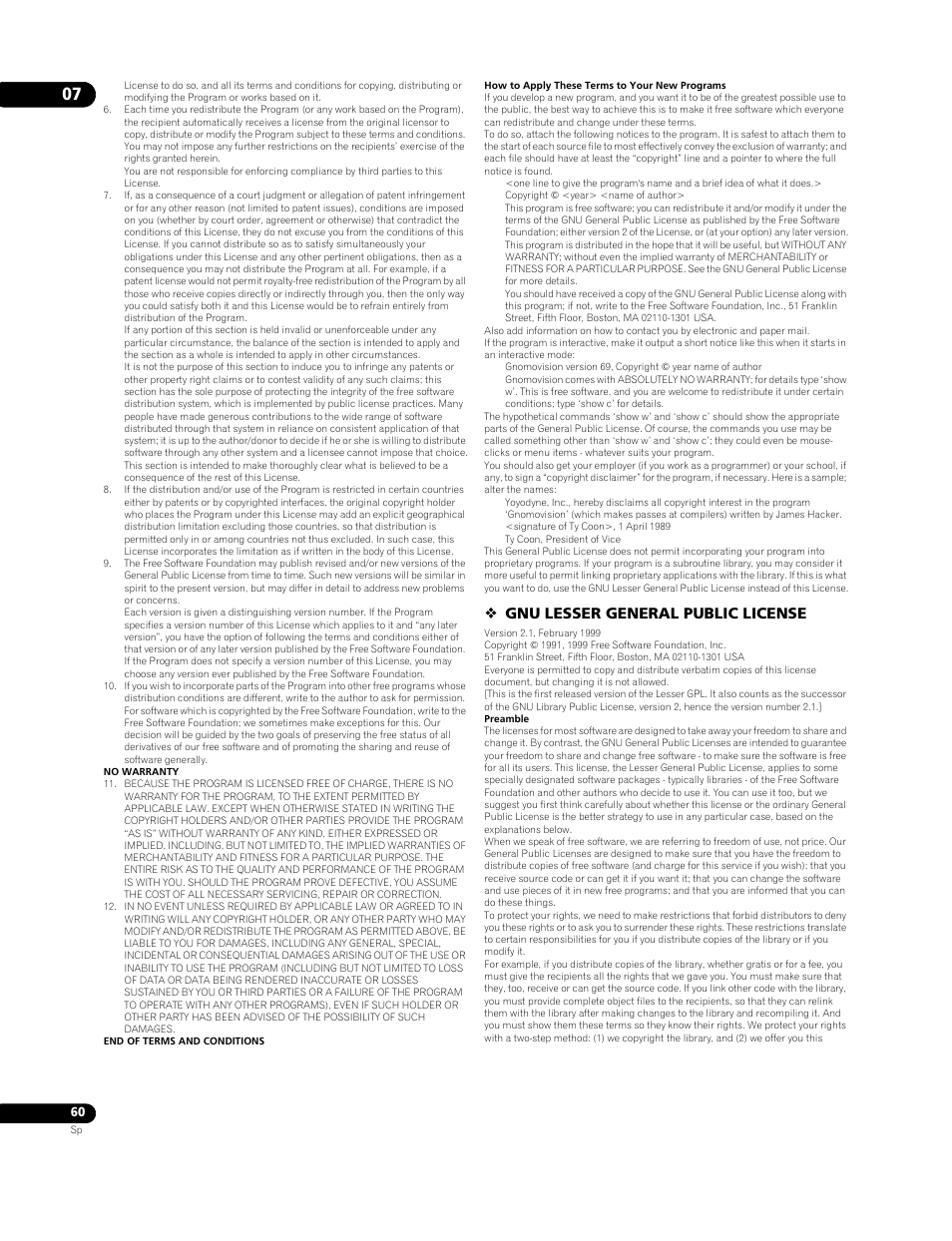 Gnu lesser general public license | Pioneer BDP-LX91 User Manual | Page 60 / 73