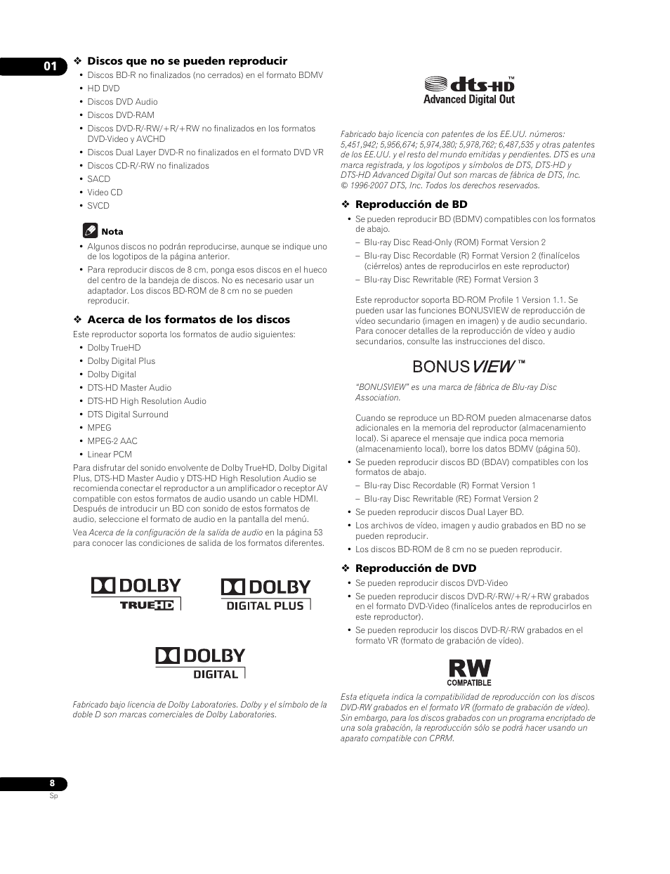 Pioneer BDP-LX91 User Manual | Page 8 / 73