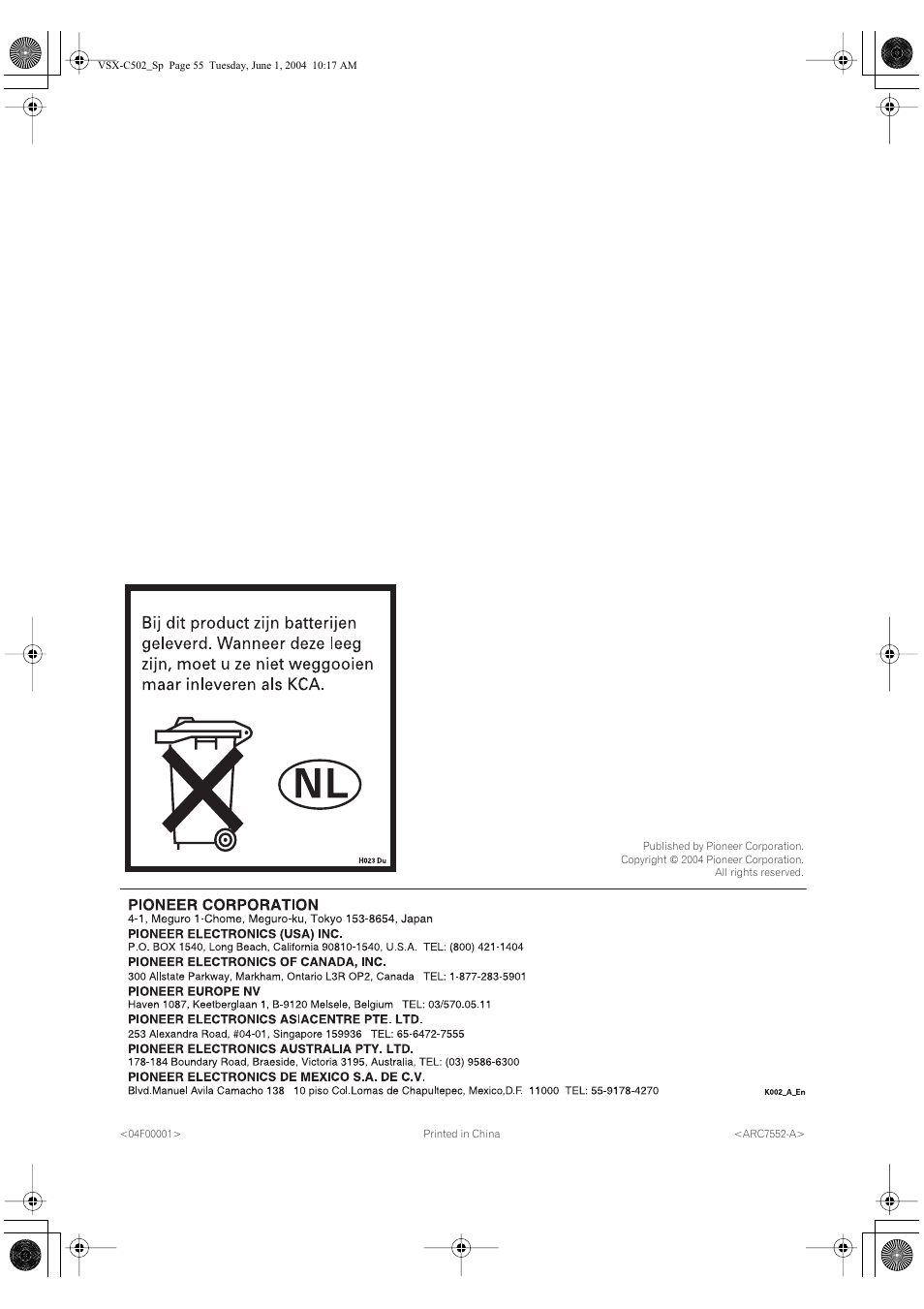 Pioneer VSX-C502-S User Manual | Page 104 / 104