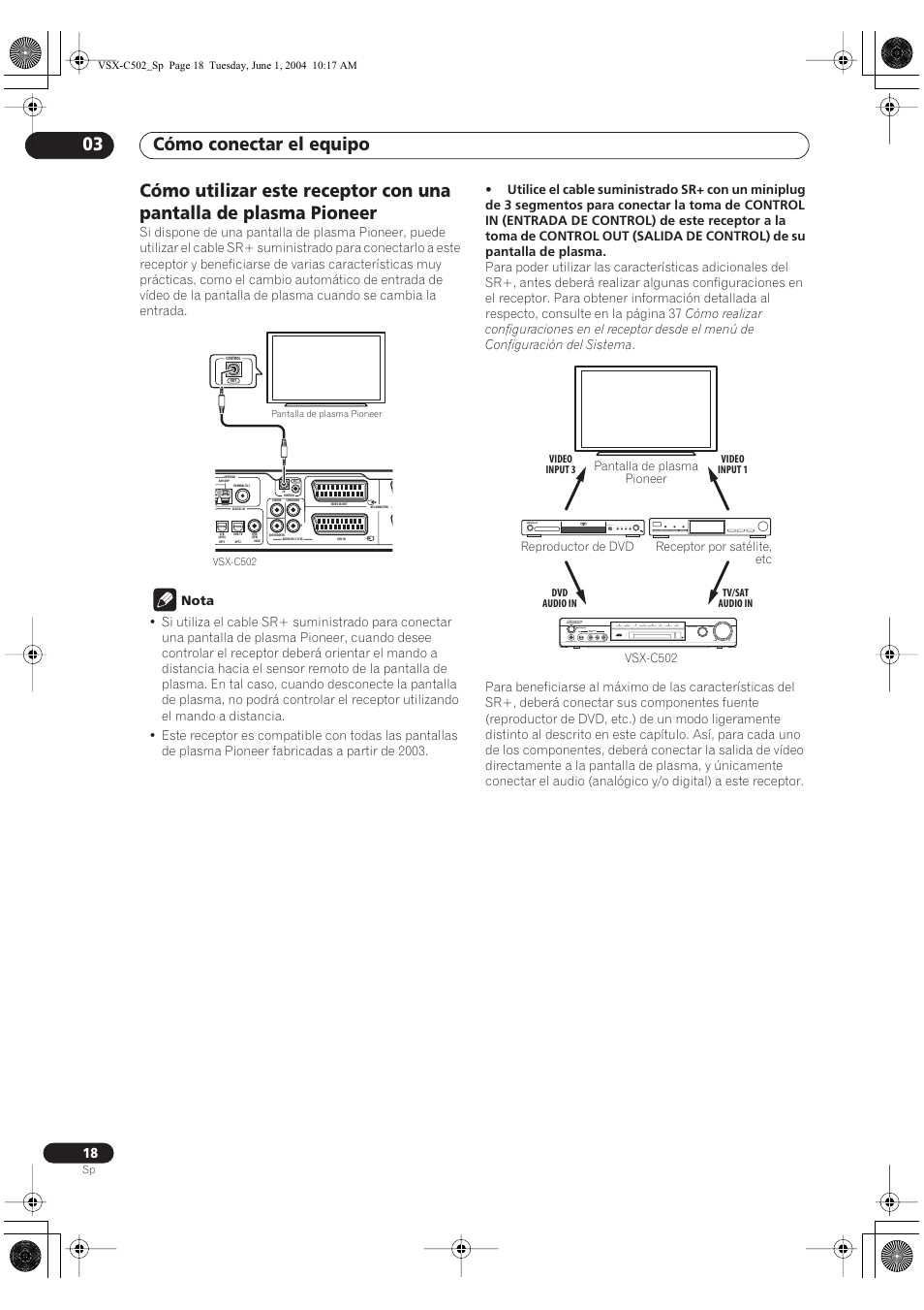 Cómo conectar el equipo 03 | Pioneer VSX-C502-S User Manual | Page 68 / 104