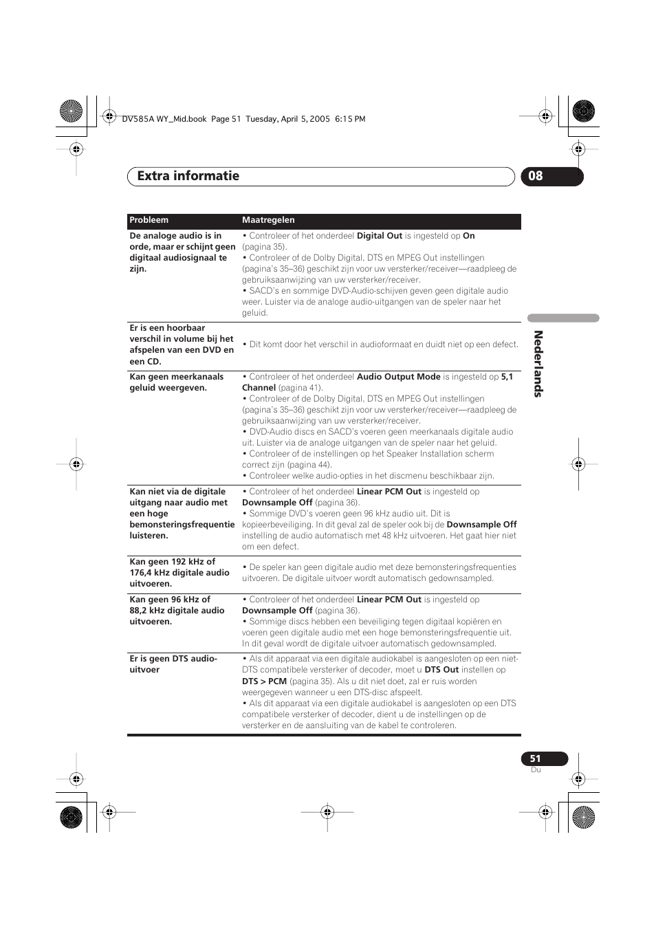 Extra informatie 08, Nederlands | Pioneer DV-585A-s User Manual | Page 103 / 108