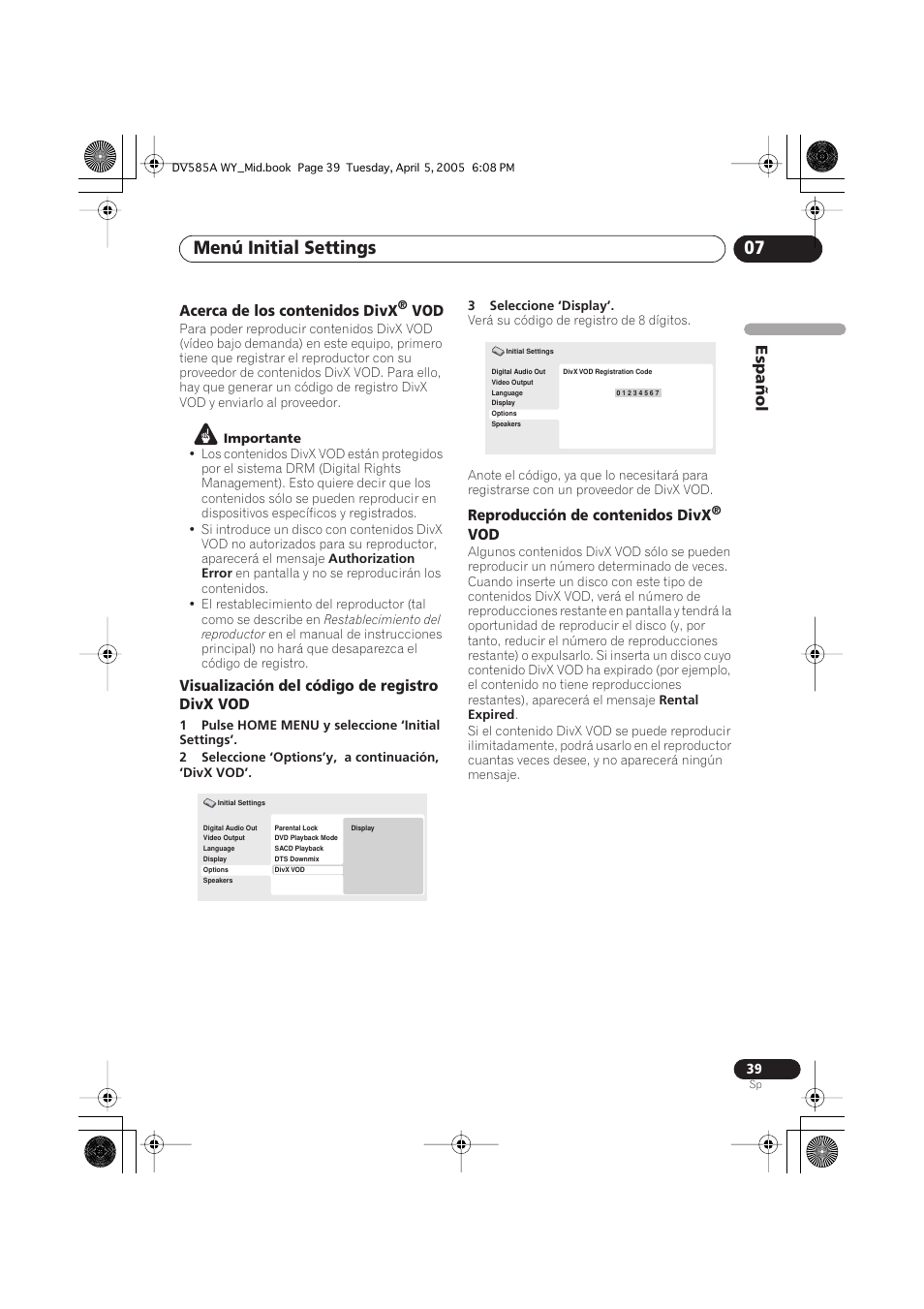 Pioneer DV-585A-s User Manual | Page 39 / 108