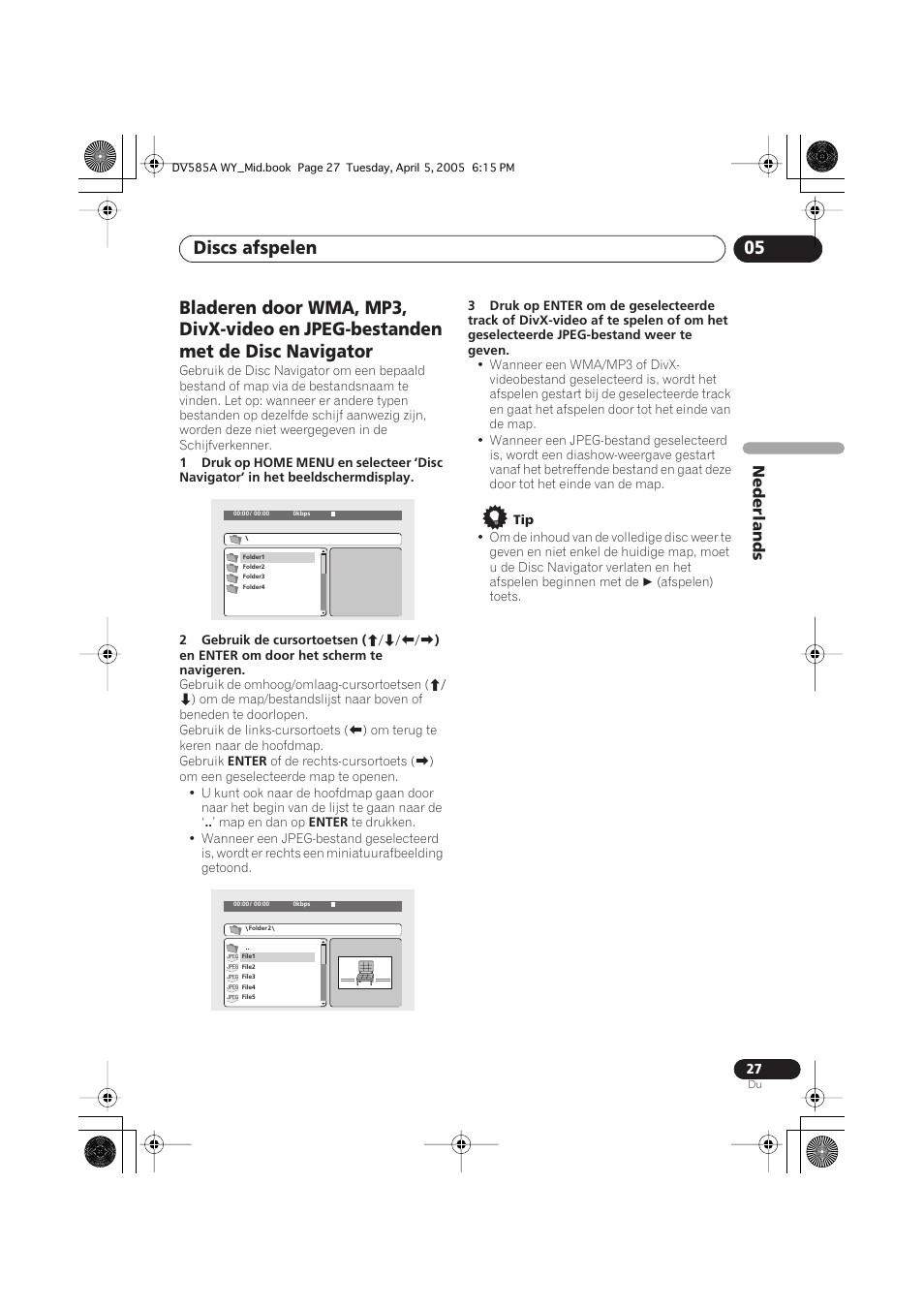 Discs afspelen 05, Nederlands | Pioneer DV-585A-s User Manual | Page 79 / 108