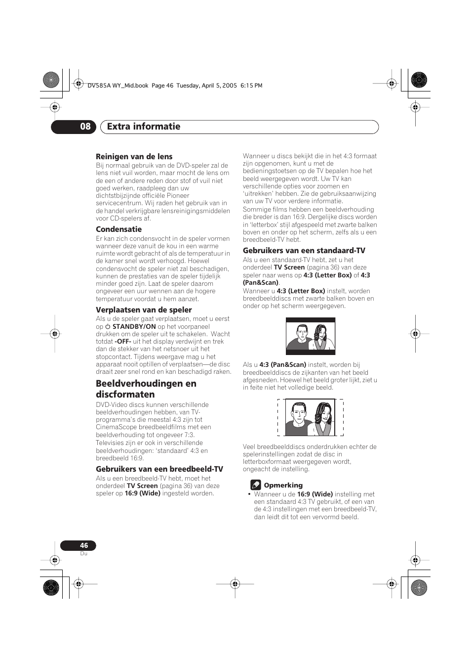 Beeldverhoudingen en discformaten, Extra informatie 08 | Pioneer DV-585A-s User Manual | Page 98 / 108