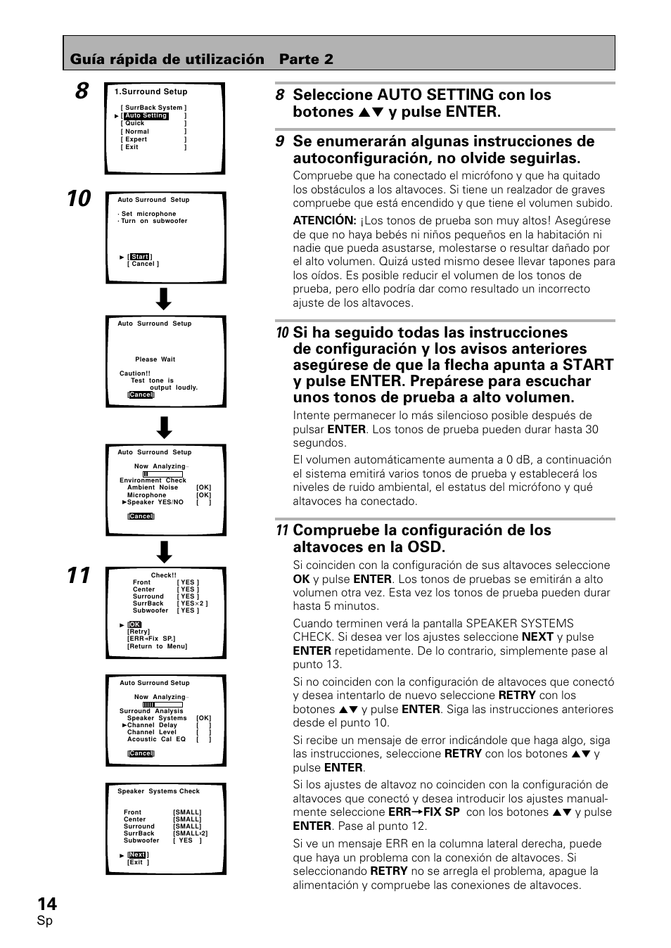 Guía rápida de utilización parte 2 | Pioneer VSX-D2011-S User Manual | Page 14 / 120