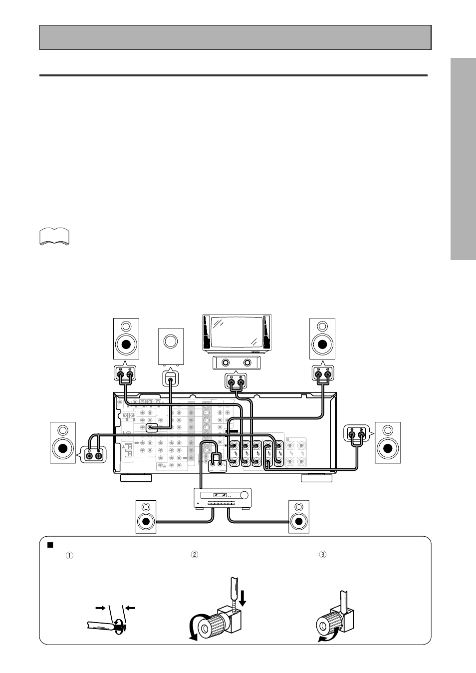 Altavoces, Prep ara ci ó n, Conexión de su equipo | 7 terminales de altavoces, 10mm | Pioneer VSX-909RDS User Manual | Page 19 / 96