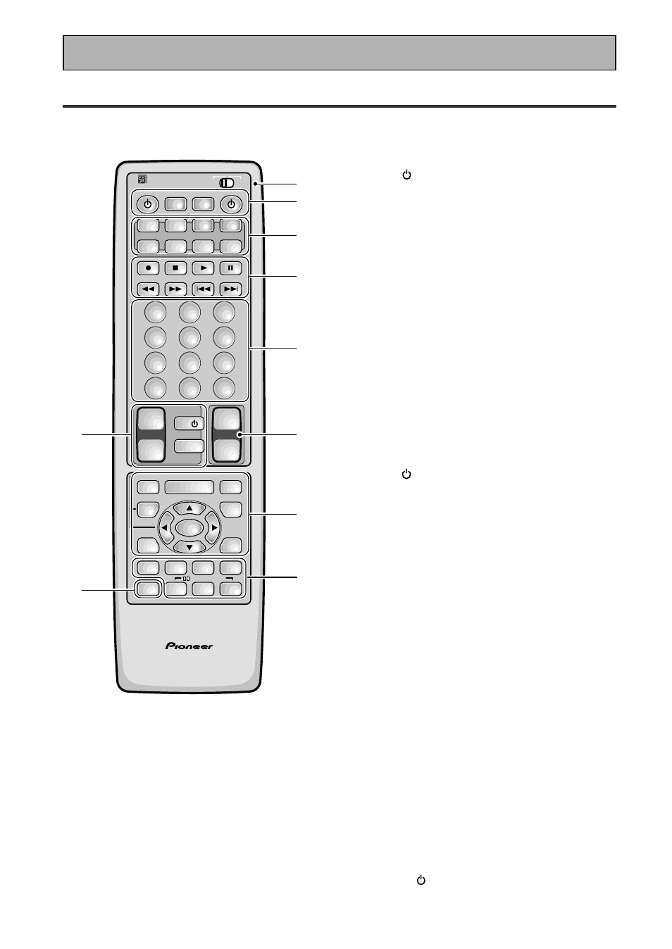 Mando a distancia, Pantallas de visualización y controles, 1 interruptor use/setup | 2 tecla source, Tecla multi operation, Tecla system off, Tecla receiver, 3 teclas multi control, 4 teclas de control del componente, 5 teclas numeradas | Pioneer VSX-909RDS User Manual | Page 24 / 96