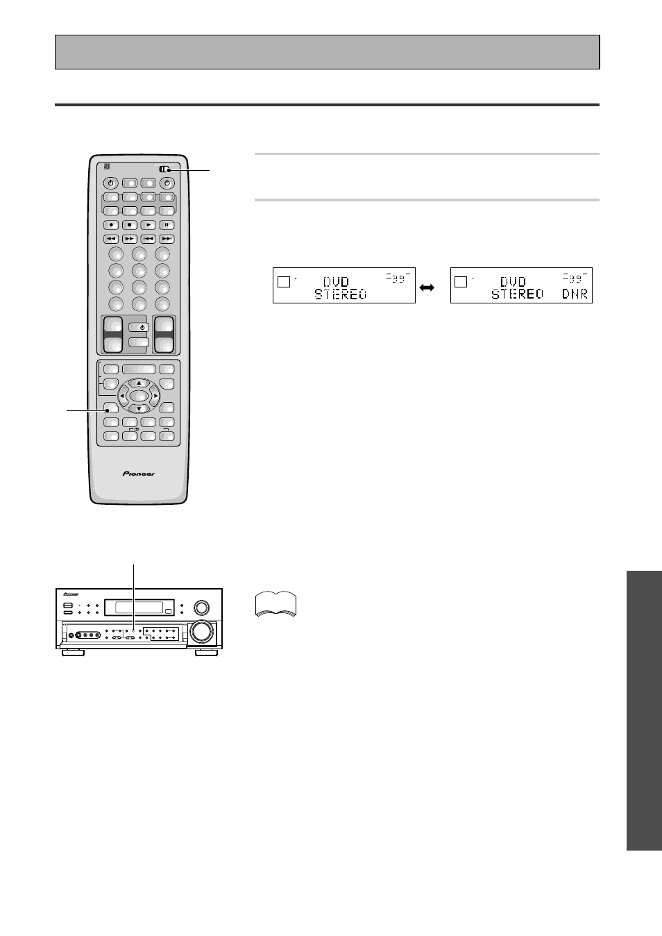 Reducción del ruido durante la reproducción, Operaci ó n operaci ó n, Reproducción básica | Cada pulsación activa o desactiva el digital nr | Pioneer VSX-909RDS User Manual | Page 49 / 96