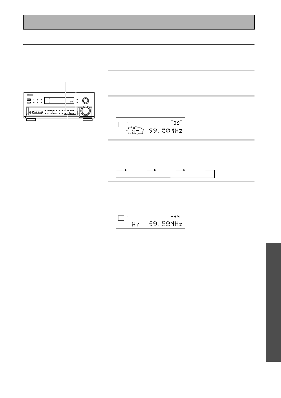 Memorización de emisoras de uso frecuente, Operaci ó n operaci ó n, 1 sintonice la emisora que desea | Uso del sintonizador | Pioneer VSX-909RDS User Manual | Page 57 / 96