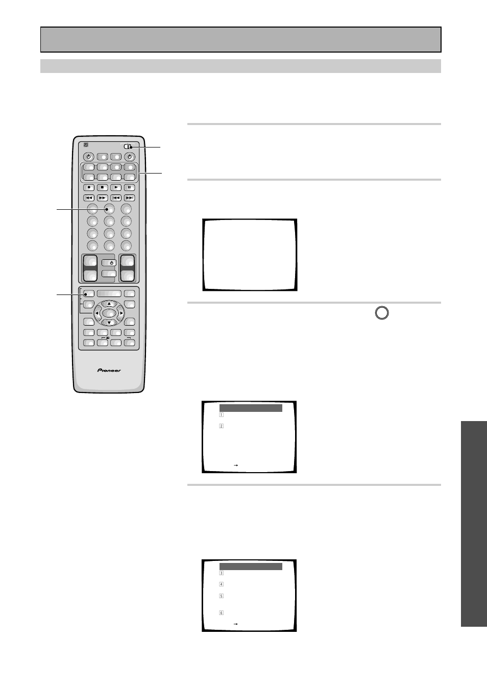 Aprendizaje de comandos de otros mandos distancia, Operaci ó n operaci ó n, 2 pulse la tecla remote setup | 3 pulse la tecla remote setup y, Mando a distancia de otros componentes | Pioneer VSX-909RDS User Manual | Page 67 / 96