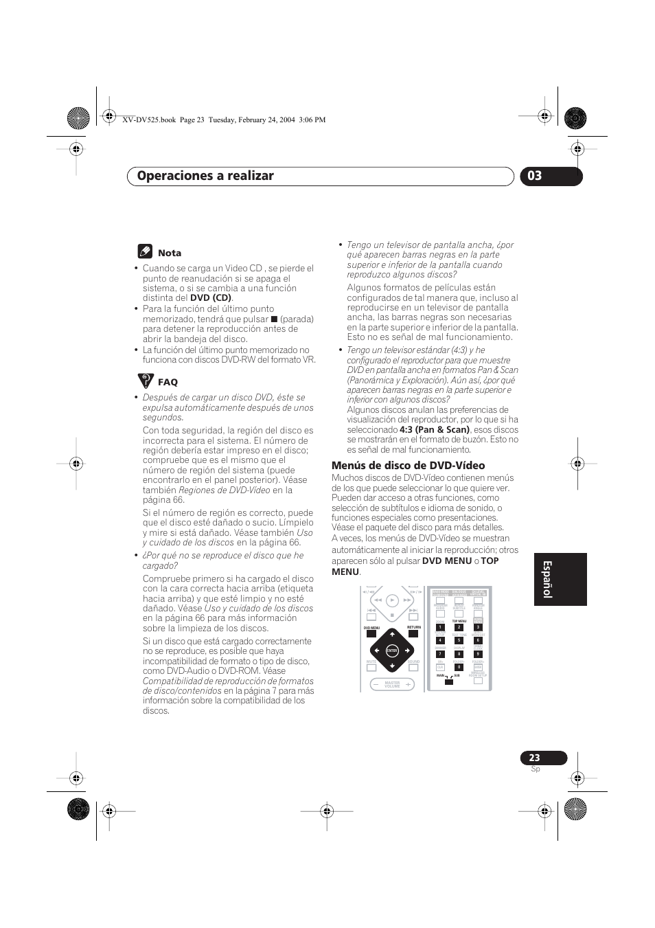 Menús de disco de dvd-vídeo, Operaciones a realizar 03 | Pioneer DCS-525 User Manual | Page 23 / 82