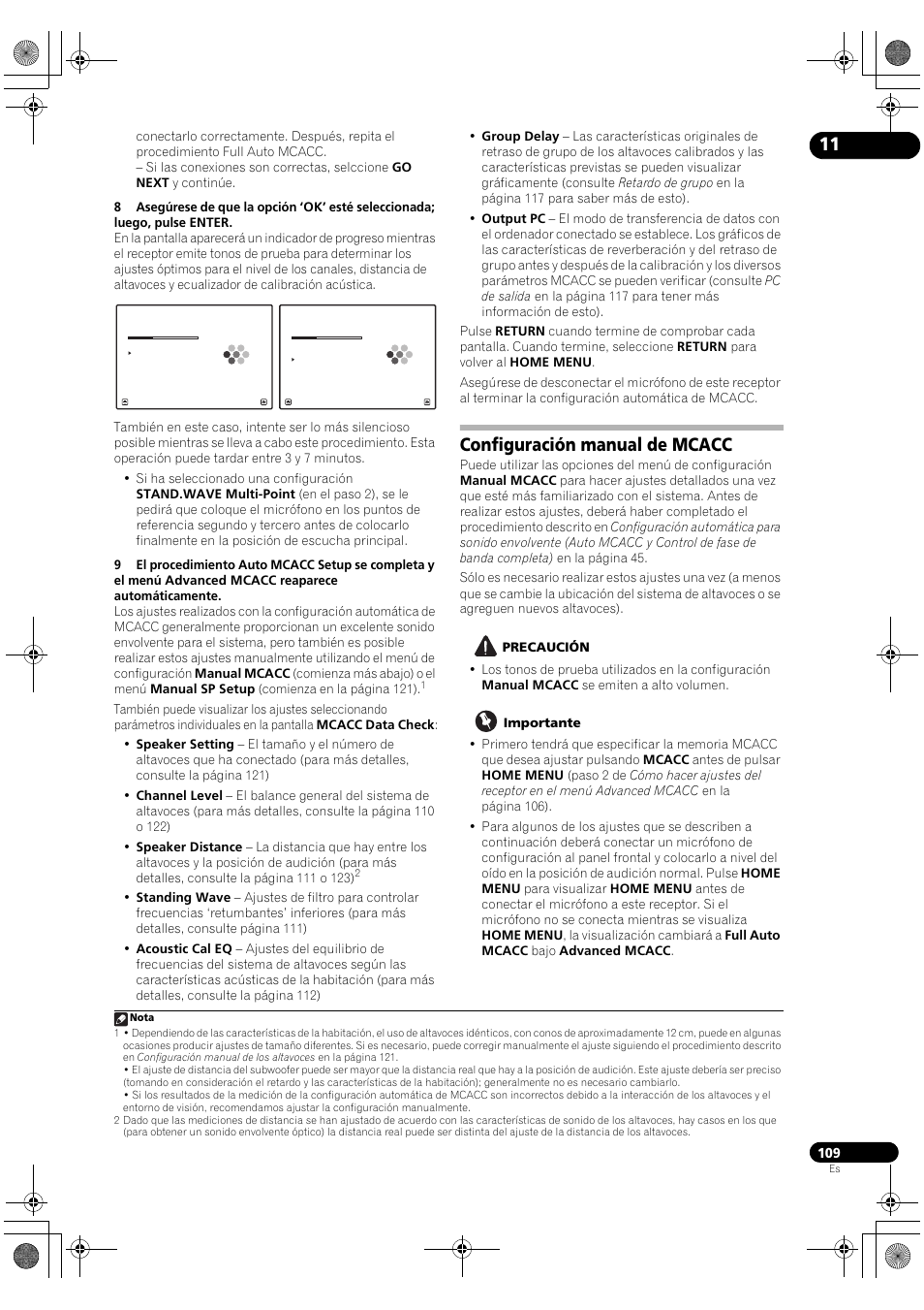 Configuración manual de mcacc | Pioneer SC-LX72 User Manual | Page 109 / 146