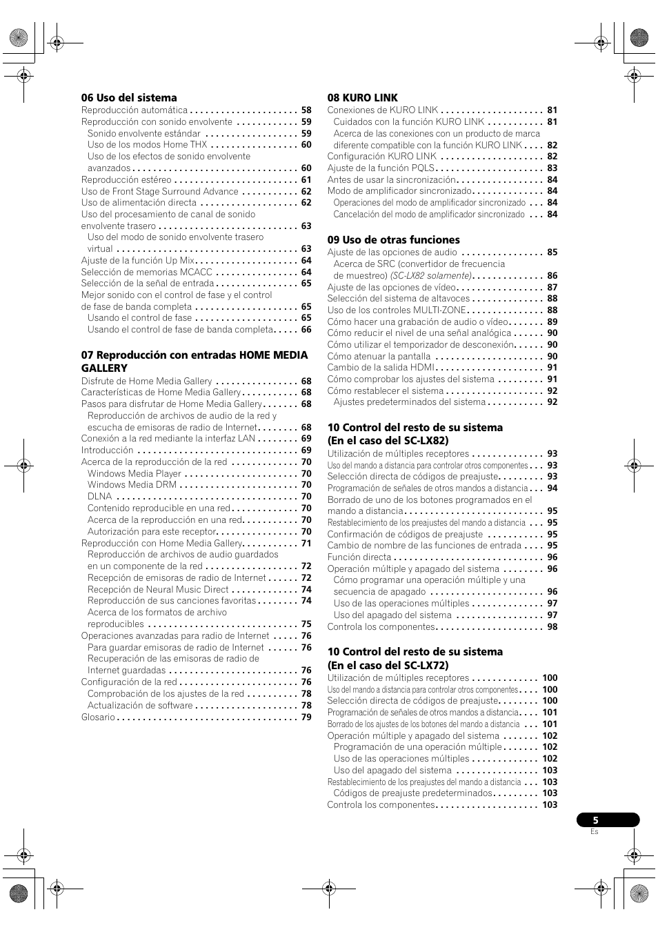 Pioneer SC-LX72 User Manual | Page 5 / 146