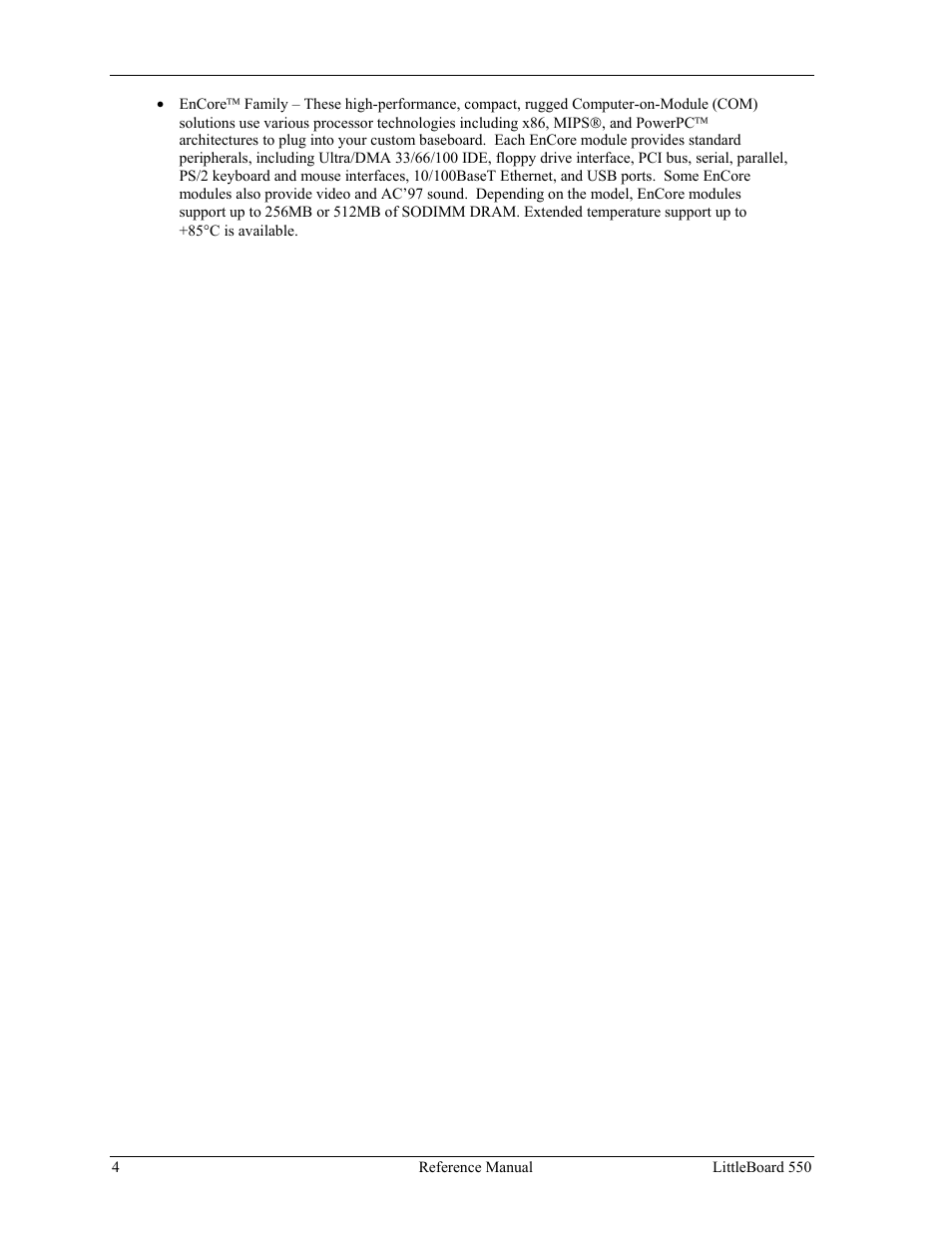 Ampro Corporation Single Board Computer Littleboard 550 User Manual | Page 10 / 100