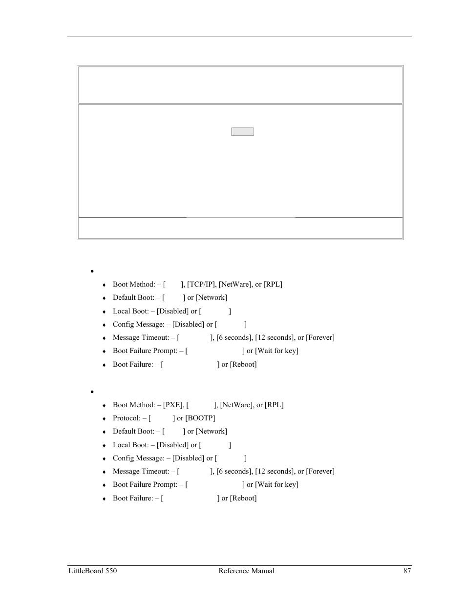 Pxe boot agent setup screen, Figure b-1. pxe agent boot setup screen | Ampro Corporation Single Board Computer Littleboard 550 User Manual | Page 93 / 100