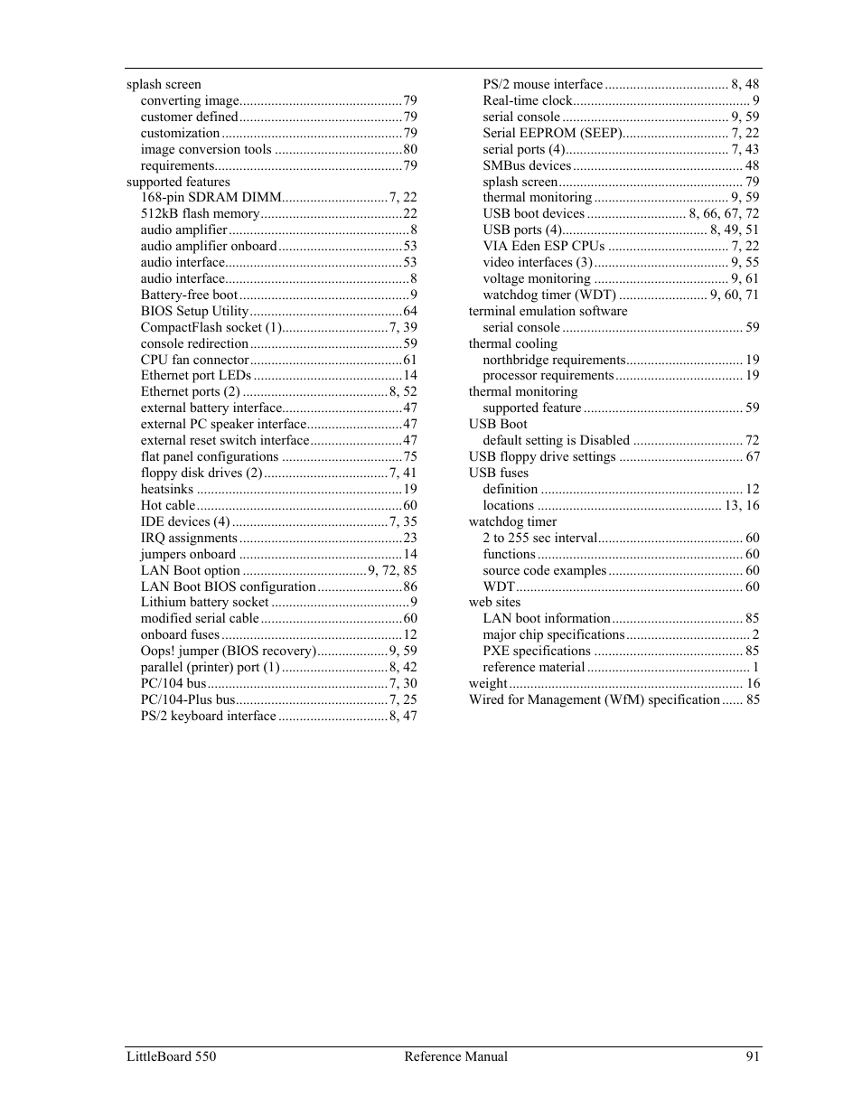 Ampro Corporation Single Board Computer Littleboard 550 User Manual | Page 97 / 100