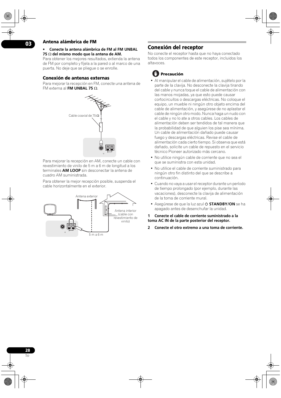Conexión del receptor | Pioneer SC-LX71 User Manual | Page 28 / 134