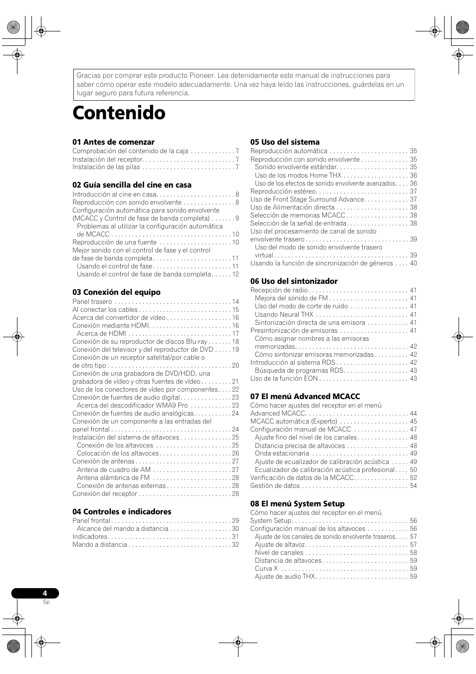 Pioneer SC-LX71 User Manual | Page 4 / 134