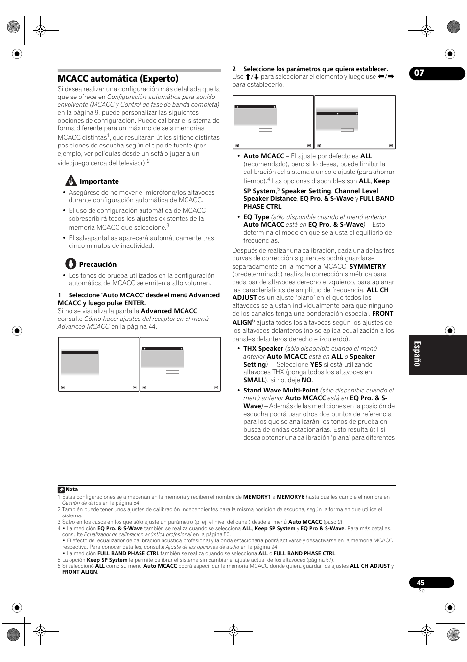 Mcacc automática (experto) | Pioneer SC-LX71 User Manual | Page 45 / 134