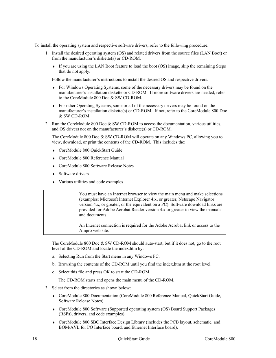 Installing software, drivers, and utilities | Ampro Corporation COREMODULE PCI-104 User Manual | Page 22 / 42