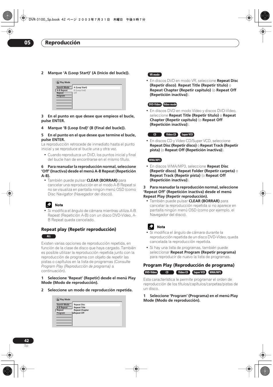 Reproducción 05 | Pioneer DVR-3100-S User Manual | Page 42 / 112