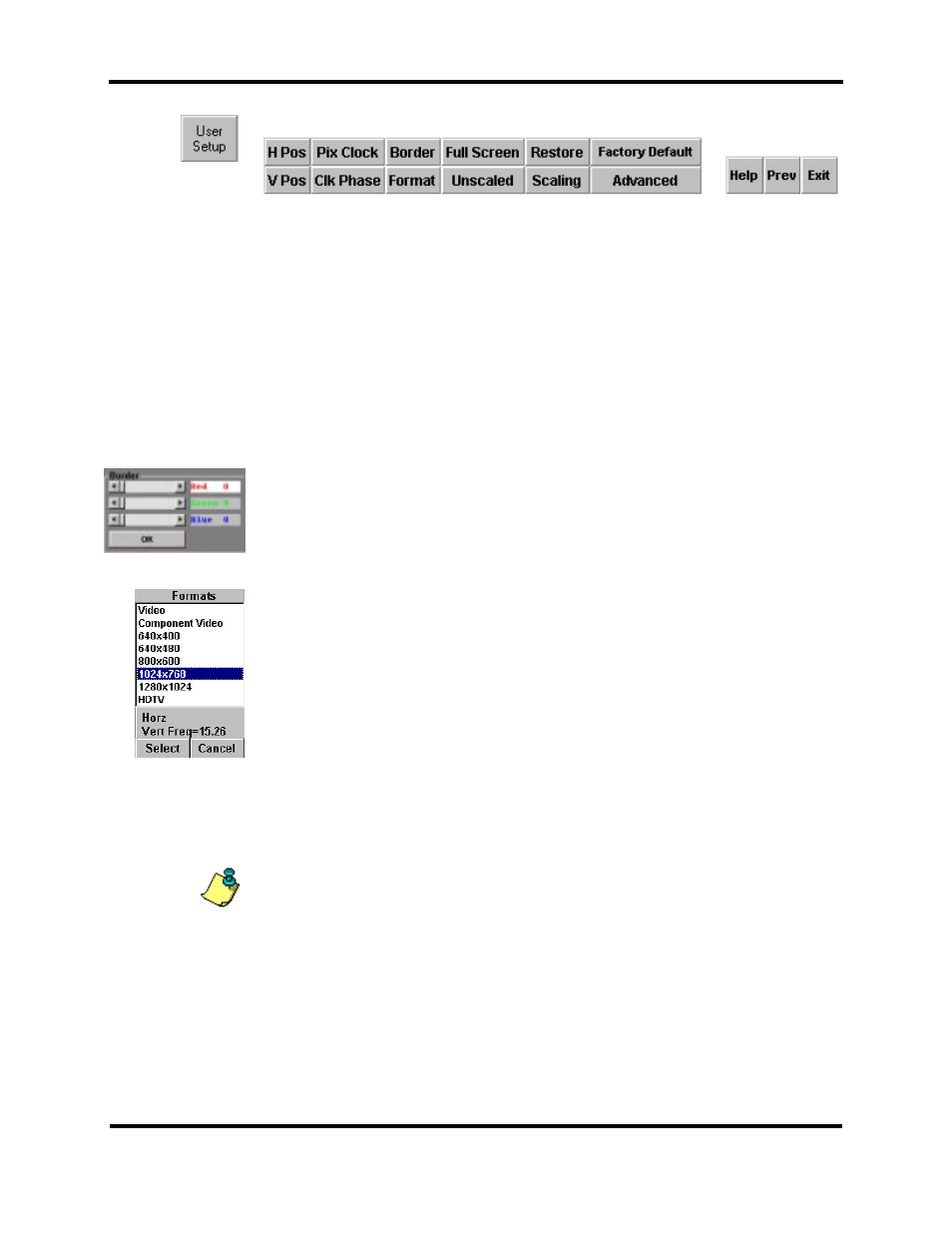 User setup command | Ampro Corporation DLP 5200 User Manual | Page 26 / 58