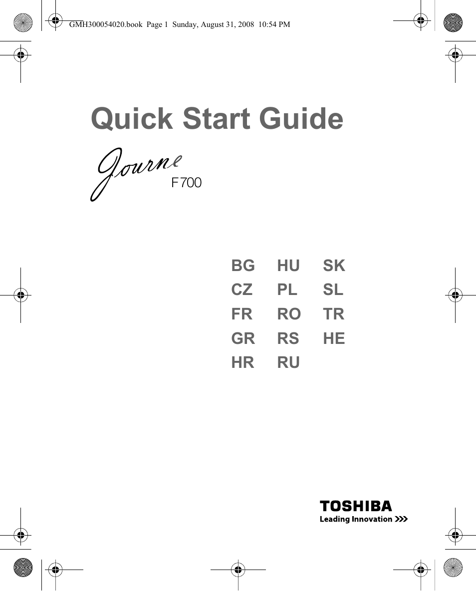 Toshiba JOURNE F700 User Manual | 138 pages