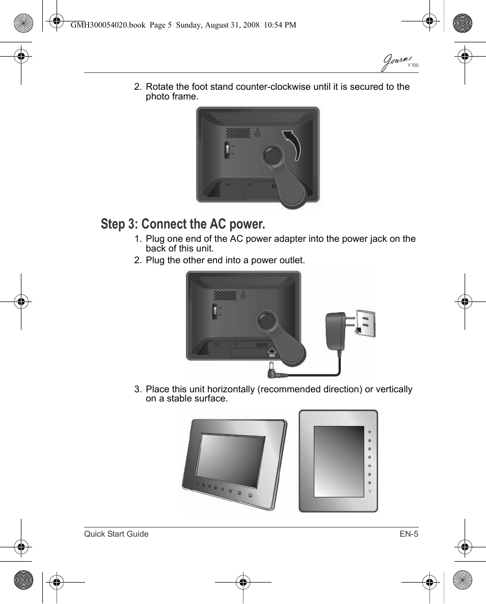 Step 3: connect the ac power | Toshiba JOURNE F700 User Manual | Page 5 / 138