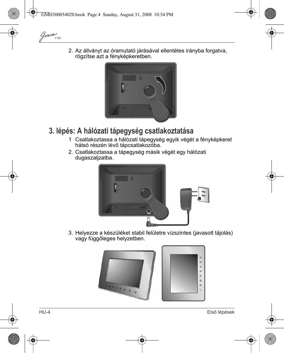 Lépés: a hálózati tápegység csatlakoztatása | Toshiba JOURNE F700 User Manual | Page 60 / 138
