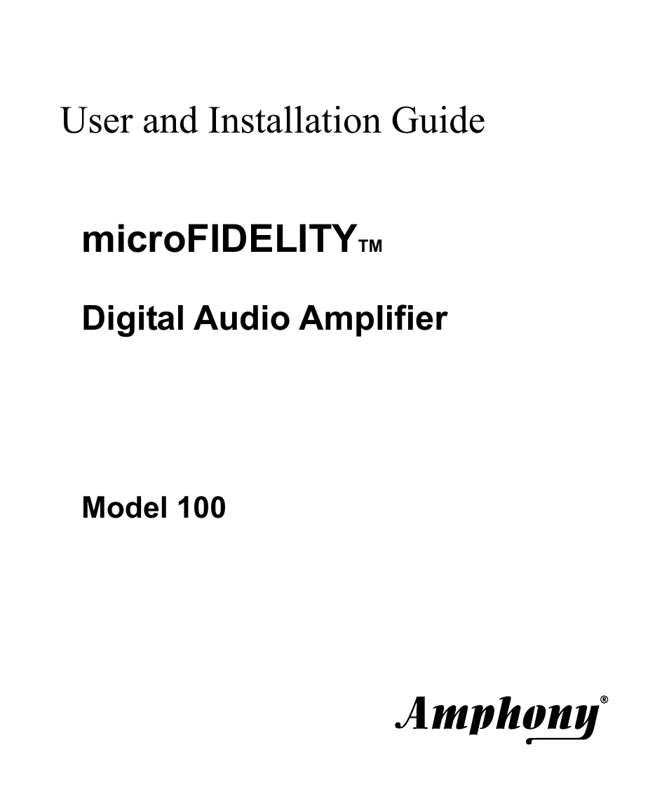 Amphony 100 User Manual | 12 pages