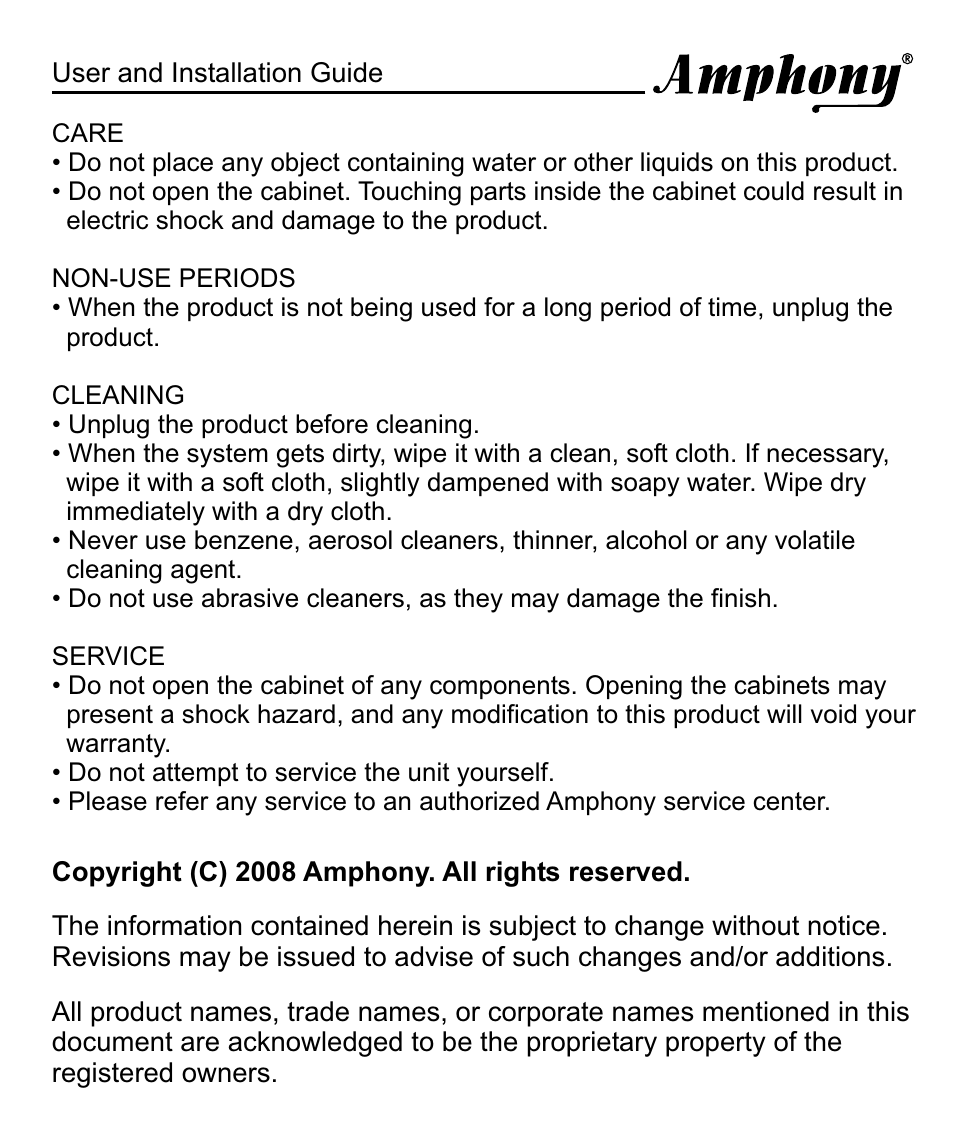 Amphony 100 User Manual | Page 10 / 12
