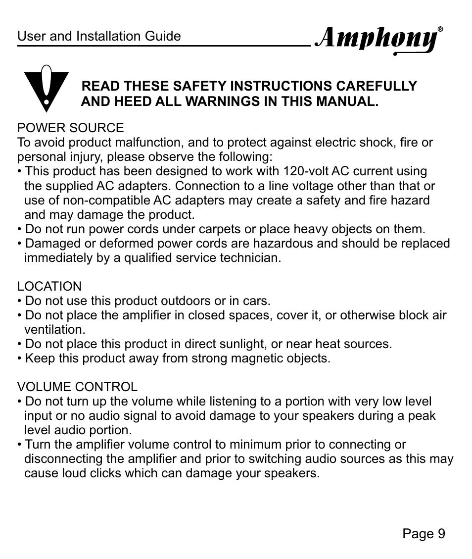 Amphony 100 User Manual | Page 9 / 12